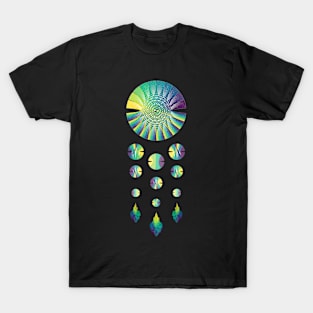 Dream Catcher | Peacock Blue Green Yellow (Black) T-Shirt